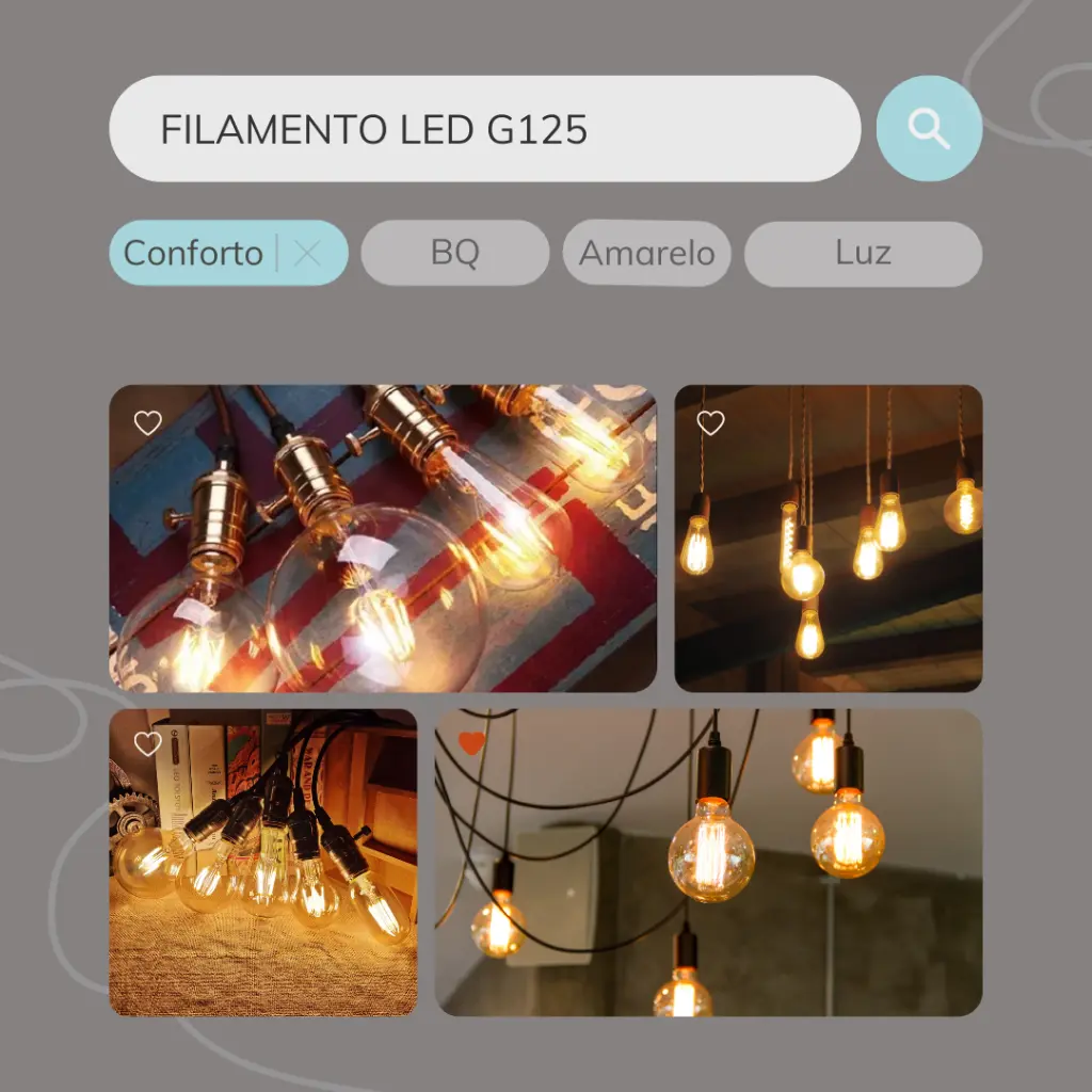 Lâmpada Filamento LED G125 4W Base E27 LUZ QUENTE 